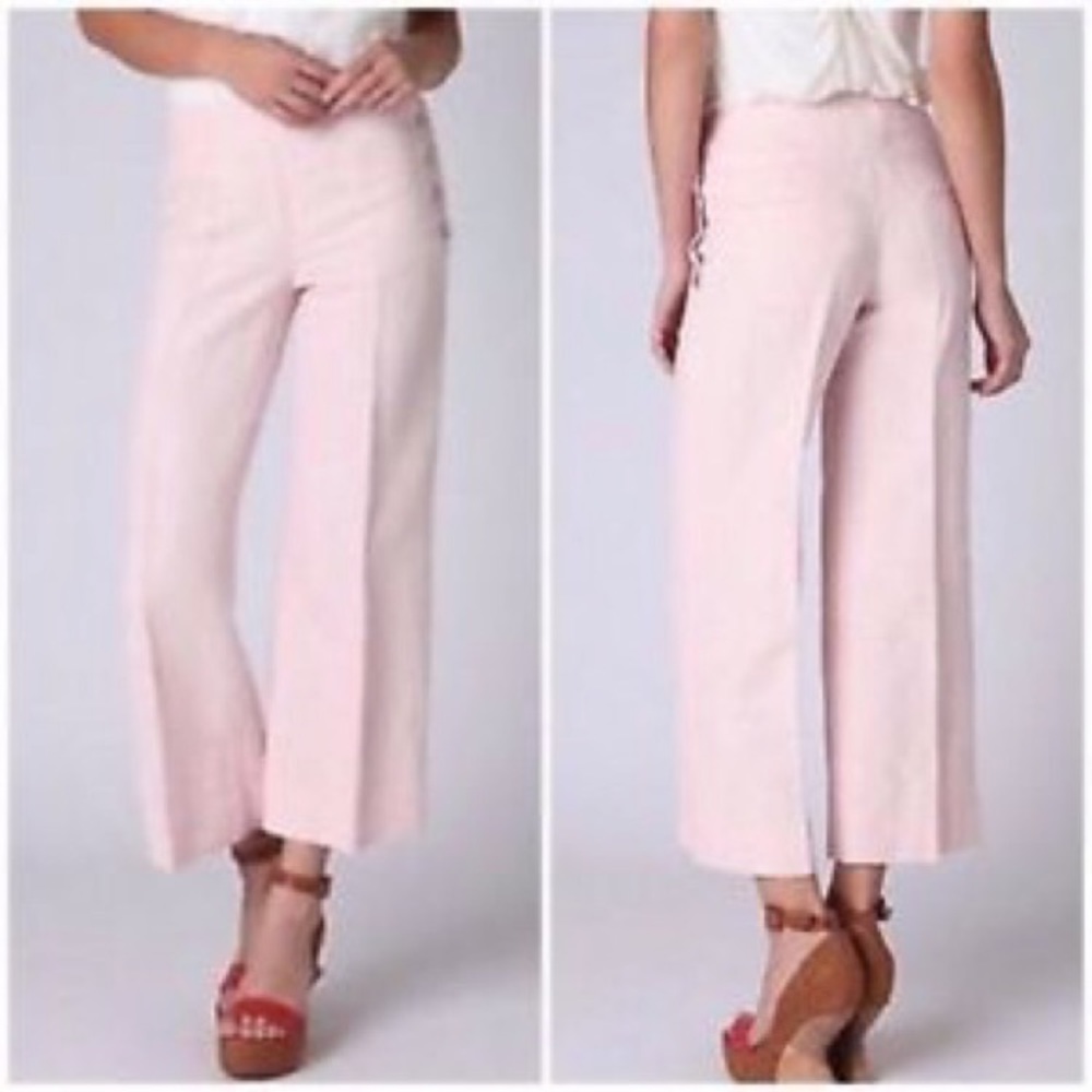 Anthropologie Cartonnier wide leg linen pants